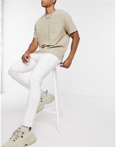 Белые супероблегающие джинсы с необработанными краями Asos design