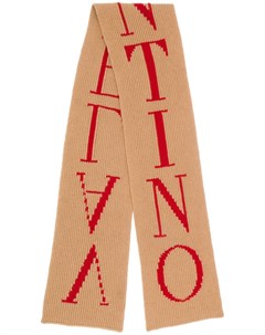 Шарф в рубчик с логотипом Valentino