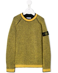 Вязаный свитер с нашивкой логотипом Stone island junior