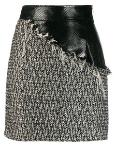 Твидовая мини юбка с контрастной вставкой Almaz