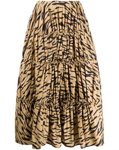 Ярусная юбка с тигровым принтом Rejina pyo