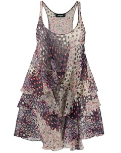 Ярусное короткое платье с цветочным принтом Dsquared2