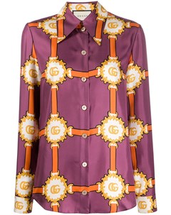 Блузка с принтом и логотипом Gucci