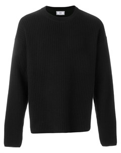 Свободный свитер в рубчик с круглым вырезом Ami