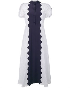 Платье миди с контрастной вставкой и вышивкой Valentino