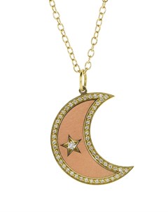 Золотое колье Crescent Moon Phase с бриллиантами Andrea fohrman