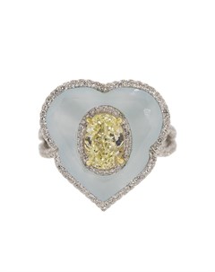 Кольцо Saboo из белого золота с аквамарином и бриллиантами Saboo fine jewels