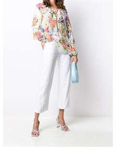 Блузка с завязками на воротнике и цветочным принтом Be blumarine