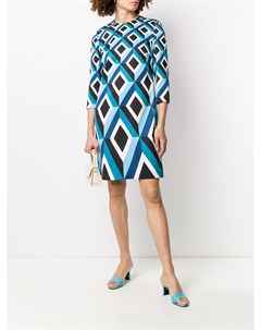 Платье рубашка с геометричным принтом Escada