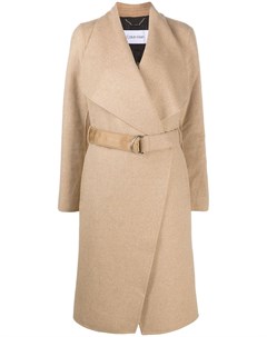 Двубортное пальто с поясом Calvin klein