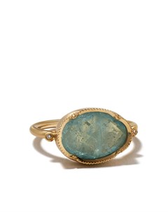 Кольцо Orbit из желтого золота с бриллиантами и аквамарином Brooke gregson