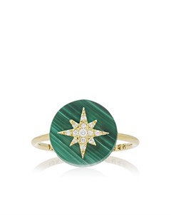 Кольцо Co exist North Star из желтого золота с бриллиантами и малахитом Noush
