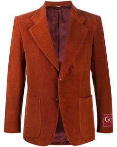 Вельветовый пиджак с нашивкой логотипом Gucci