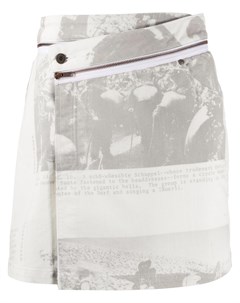 Джинсовая юбка асимметричного кроя с запахом Ottolinger