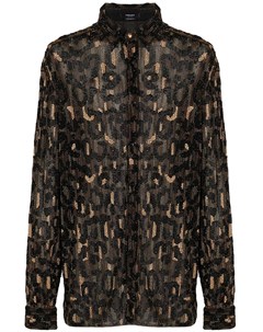 Декорированная рубашка с леопардовым узором Versace