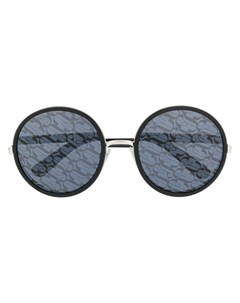 Солнцезащитные очки в круглой оправе с монограммой на линзах Jimmy choo