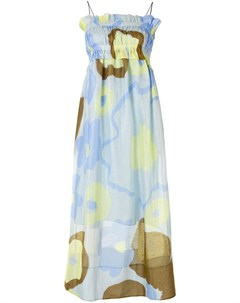 Платье макси Kaho с абстрактным принтом и сборками Lee mathews