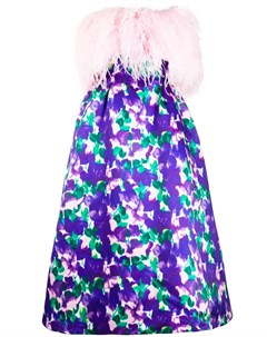 Платье с перьями и цветочным принтом Richard quinn