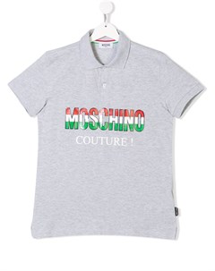Трехцветная рубашка поло с логотипом Moschino kids