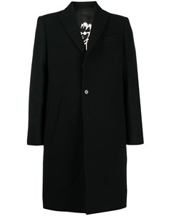 Однобортное пальто с нашивкой логотипом Moschino