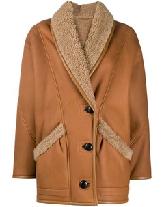 Однобортное пальто с подкладкой из овчины Isabel marant