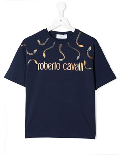 Футболка с логотипом Roberto cavalli junior