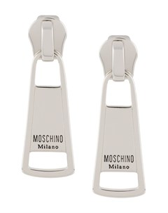 Массивные серьги в форме застежки Moschino