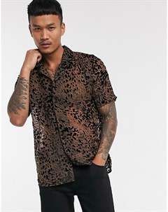 Рубашка от комплекта с выжженным леопардовым узором Asos edition