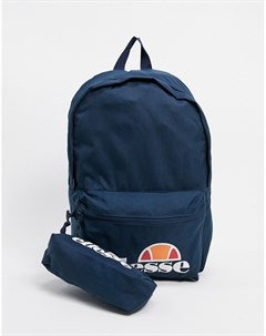 Темно синий пенал и рюкзак с логотипом Ellesse