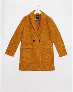 Оранжевое пальто из шерстяной ткани букле Only