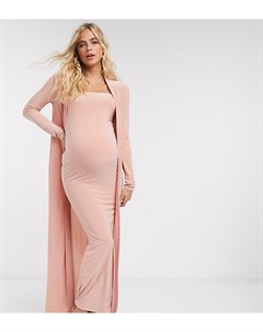 Розовое платье бандо макси от комплекта Club L London Maternity Club l maternity
