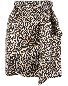 Драпированная мини юбка с леопардовым принтом Andamane