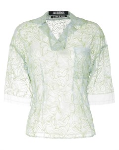 Прозрачная блузка с цветочной вышивкой Jacquemus