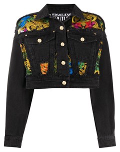 Джинсовая куртка с принтом Baroque Versace jeans couture