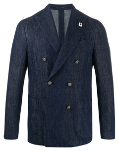 Двубортный пиджак из денима Lardini