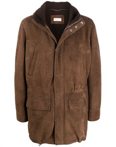 Пальто с капюшоном из овчины Brunello cucinelli