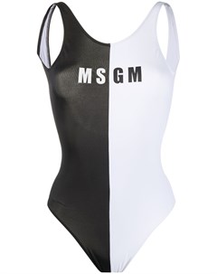 Монохромный купальник с логотипом Msgm