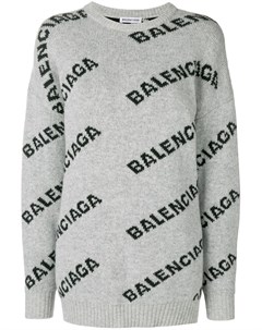 Свитер с круглым вырезом и логотипом Balenciaga