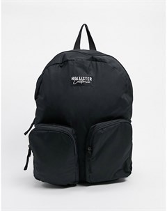 Черный рюкзак с логотипом Hollister