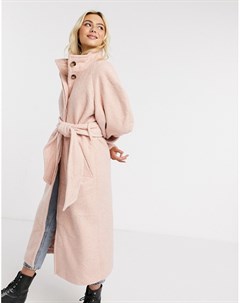 Розовое пальто с пышными рукавами Asos design