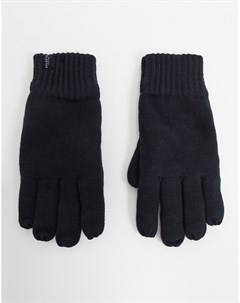 Черные трикотажные перчатки Selected homme