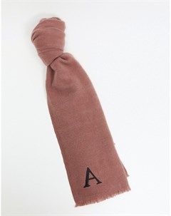 Розовый персонализированный шарф с инициалом А Asos design