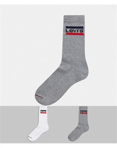 Набор из 2 пар носков белого и серого цвета с логотипом Levi's®