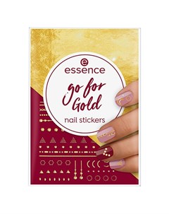 Наклейки для ногтей GO FOR GOLD золотые узоры Essence