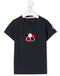 Футболка с вышитым логотипом Moncler kids