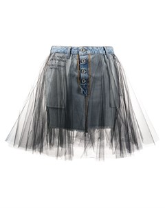 Джинсовая юбка с тюлем Unravel project