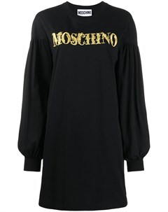 Платье толстовка с вышивкой и широкими рукавами Moschino