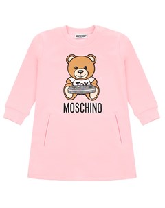 Розовое платье с принтом медвежонок с джойстиком детское Moschino