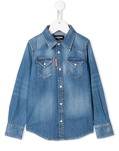 Джинсовая рубашка с нагрудным карманом Dsquared2 kids