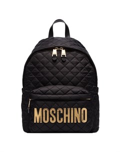 Стеганый рюкзак с металлическим логотипом Moschino